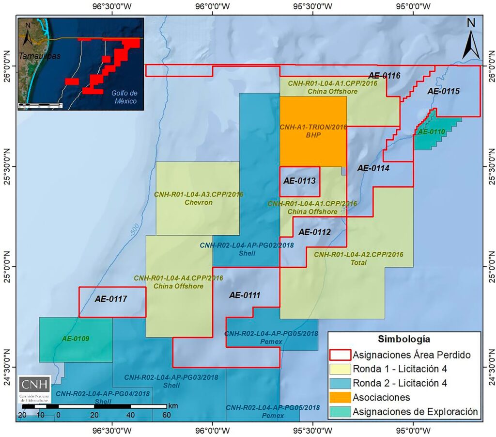 CNH mapa de asignaciones en Área Perdido