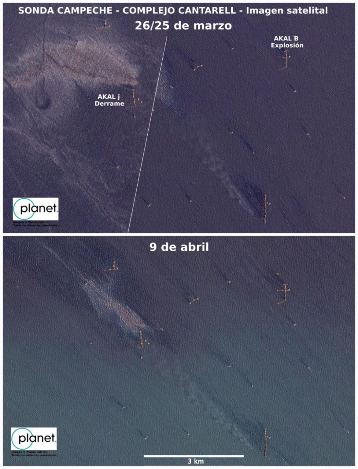 Denuncian nuevo derrame de petróleo en Sonda de Campeche derrame de petróleo en sonda de Campeche