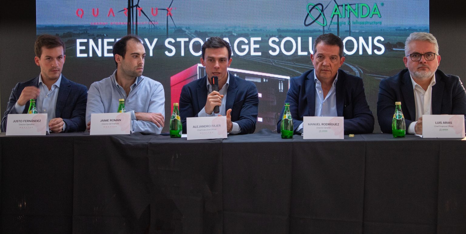 AINDA anuncia inversión de más de 50 mdd en Quartux para detonar almacenamiento energético en México