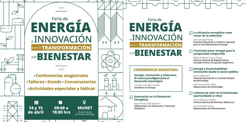 Sener convoca a Feria de Energía e Innovación en CDMX para impulsar la transición energética